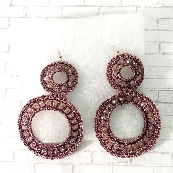 Free People, Boho Lightweight, Lavender W Delicate beading, Dangle Earrings New - Picture 7 of 8